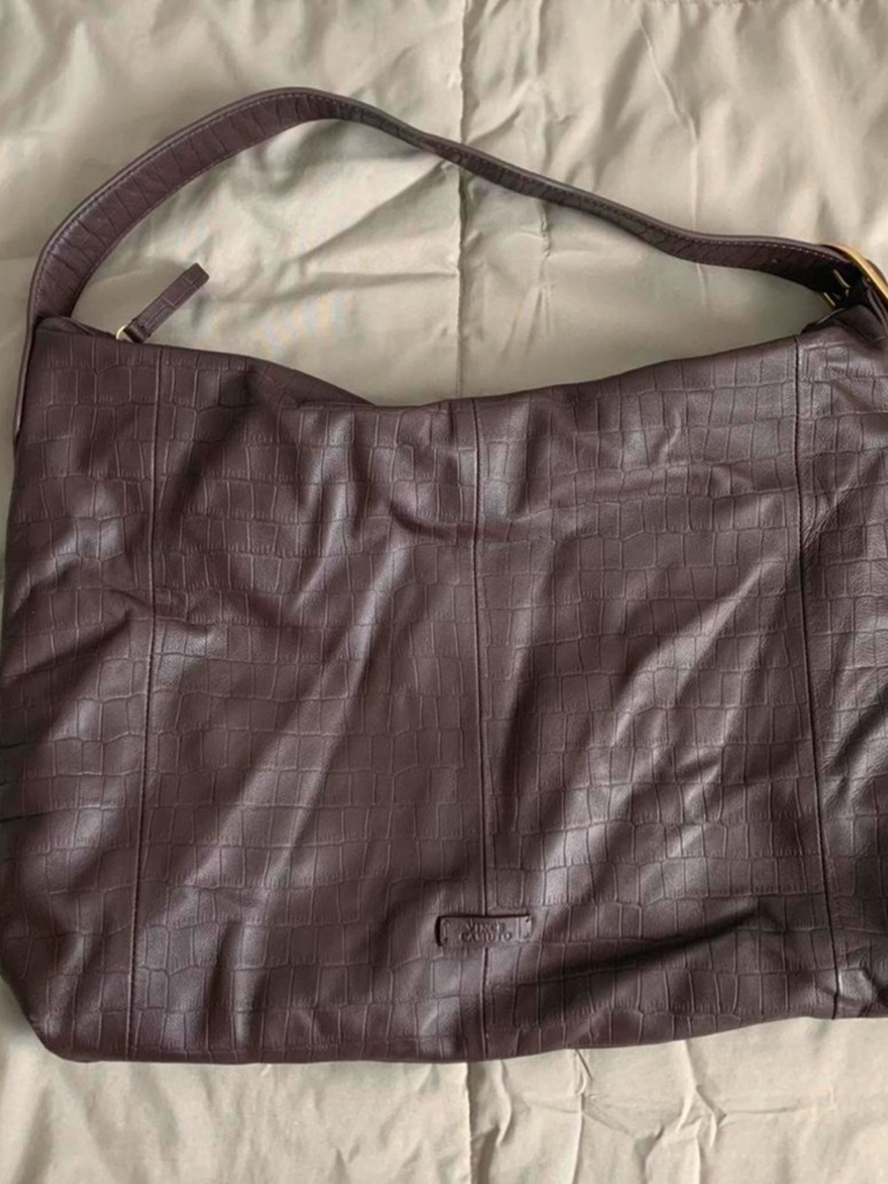 Vince Camuto Brown Genuine Leather Hobo Bag